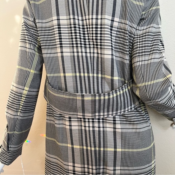 Avec Les Filles Black/ White/ Yellow Plaid Coat - Picture 11 of 12